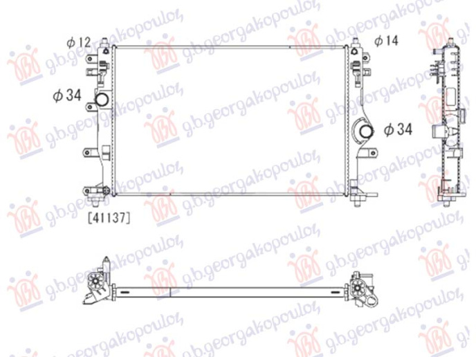 Hladnjak motora 1.6 benzin (GR) (625x407) (KOYO)