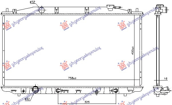 HLADNJAK MOTORA 2.0-2.4 BENZIN AUTOMATIK (400x760x26)