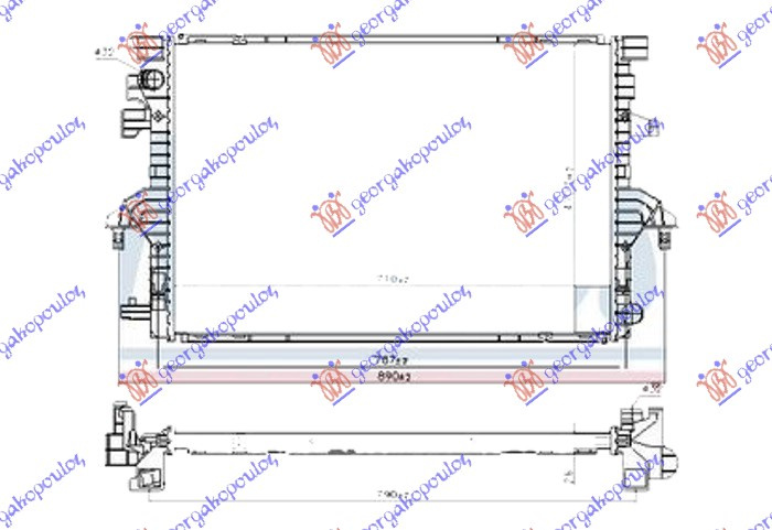 Hladnjak motora 2.0 TDI (110/150kW) dizel (710x470x26) (KOYO)