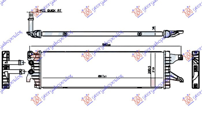 Dodatni hladnjak motora 2.0 TDI (62/75KW) dizel (695x210x26) (VALEO)