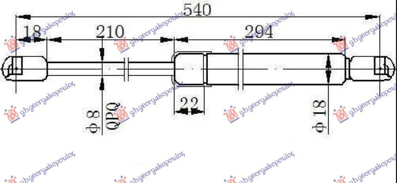 AMORTIZER GEPEK VRATA 3 VRATA (540L-400N)