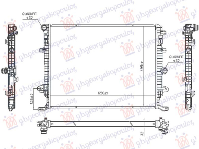 Hladnjak motora 1.4-2.0 benzin - 2.0 dizel (650x494)