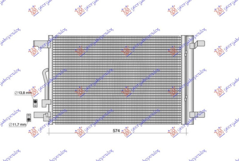 Hladnjak klime 1.4-1.5-2.0 TSI benzin - 2.0 TDI dizel (576x388) (KOYO)