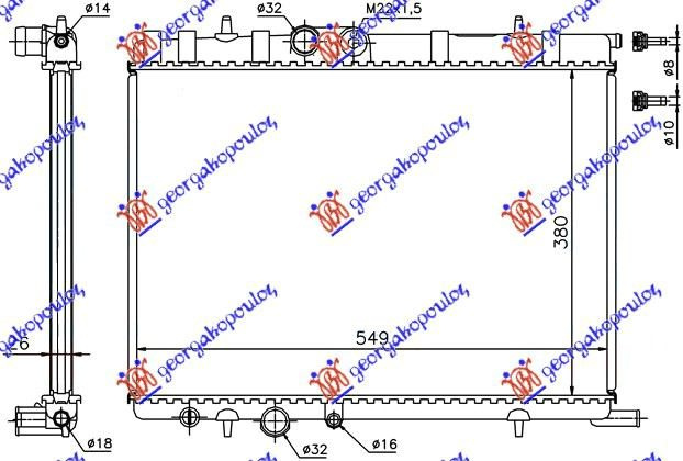 Hladnjak motora 1.4-1.6-2.0 sa/bez klime (380x560x27) (VALEO)