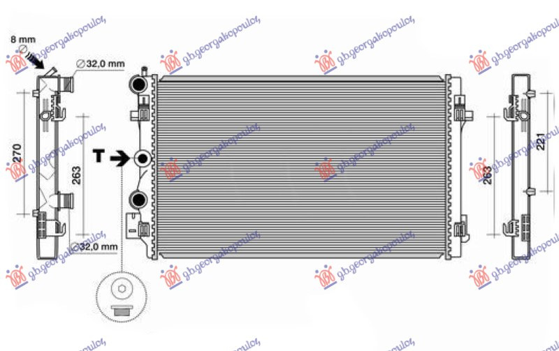 Hladnjak motora 1.4 TSI/GTI/RS/CUPRA - 1.6/2.0 TDI (650x410) (VALEO)