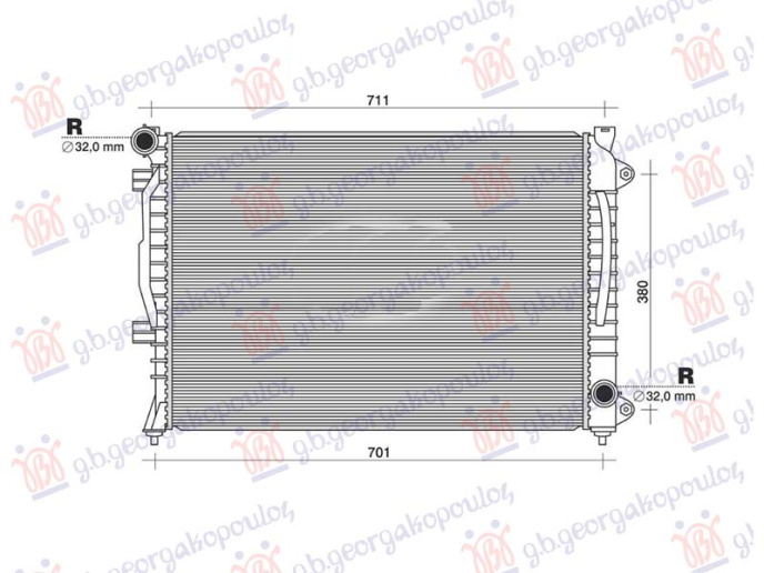 Hladnjak motora 2.7 T benzin. automatski (630x440x32) (NRF)