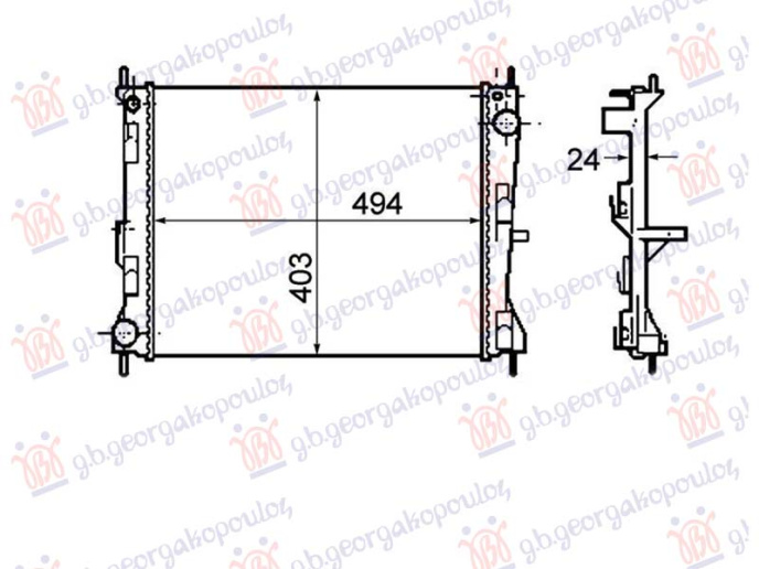 Hladnjak motora 1.5 dizel bez klime (49.4x415x2.3) UK (NRF)