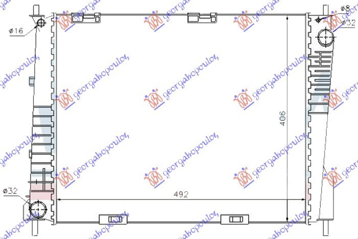 Hladnjak motora 1.5 dizel sa klimom (494x415x23) UK (NRF)