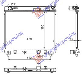 Hladnjak motora za dizel 1.4 D-4D (66kW) (350x480x16) (NRF)
