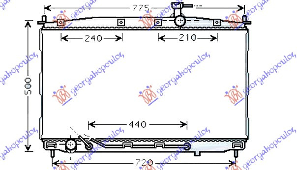Hladnjak motora 2.7 benzin - 2.2 CRDi dizel. automatski (430x770) (NRF)