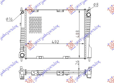 Hladnjak motora 1.5 dizel sa/bez klime (490x410) (NRF)