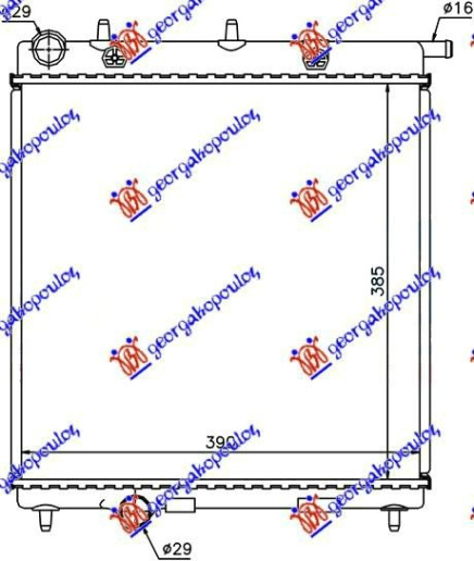 Hladnjak motora za benzin/dizel (380x390) (NRF)