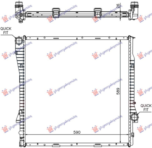 Hladnjak motora 3.0 benzin/dizel. ručni (590x600x24) (NRF)