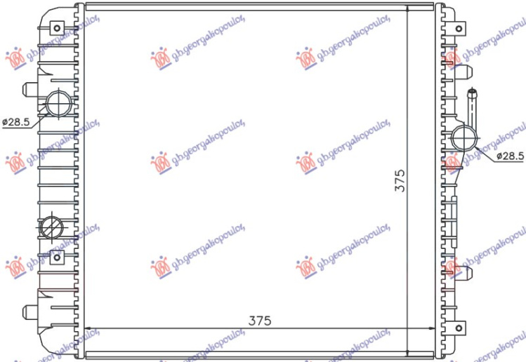 Hladnjak motora 1.0-1.2 (375x380) (MAĐARSKA) (zatvoreni) (NRF)
