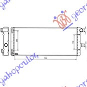 Hladnjak motora 1.9 dizel sa klimom (700x306x38) (NRF)