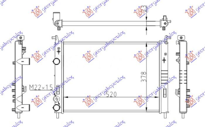 Hladnjak motora 1.9 dizel (520x378x42) 2000- (NRF)