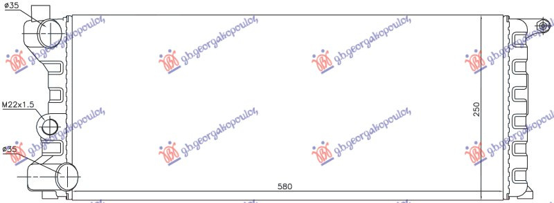 Hladnjak motora 750-1000. pogon na sva četiri kotača (580x250x34) 1986-1989 (NRF)