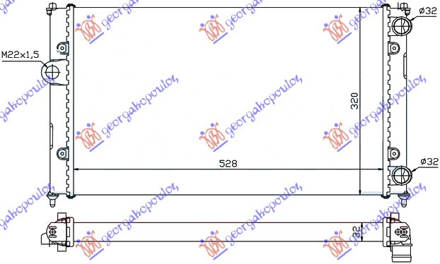 Hladnjak motora 1.6-1.8 bez klime (520x320) (NRF)
