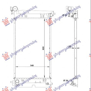 Hladnjak motora 1.4-1.6 i-VVTi benzin. ručni (600x350) (JAPAN) (QUICK FIT ventilator) (NRF)
