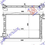 Hladnjak motora 1.4-1.6 benzin (578x400) (NRF)