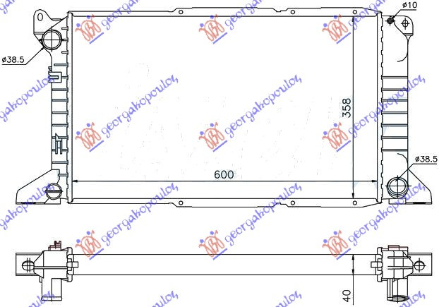 Hladnjak motora 2.5 dizel bez klime (600x360) (NRF)