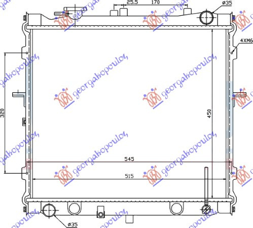 Hladnjak motora 2.0 benzin sa/bez klime (450x524) (NRF)