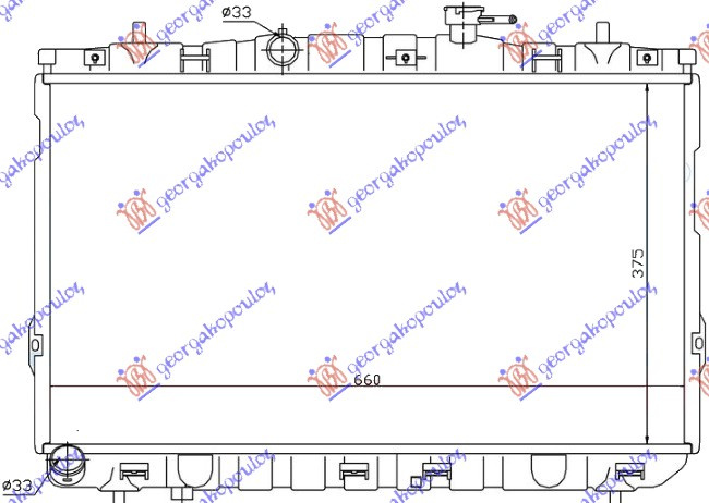 Hladnjak motora 1.6 benzin sa/bez klime. ručni (375x670) (NRF)