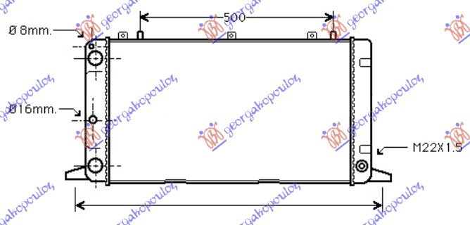 Hladnjak motora 1.6-2.0 benzin (620x320) (NRF)