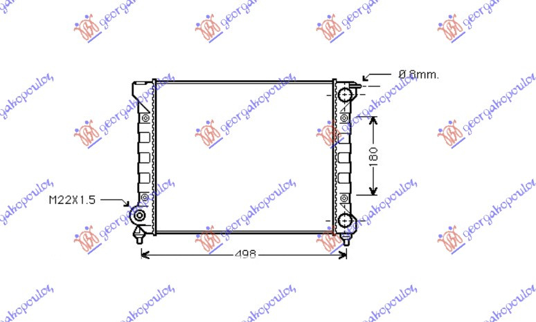 Hladnjak motora 1.6 benzin (430x320) (NRF)