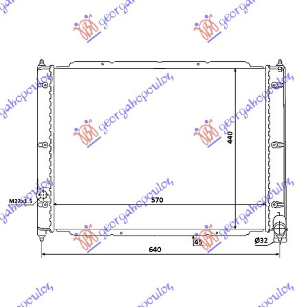 Hladnjak motora 1.6-1.7 dizel (570x440) (NRF)