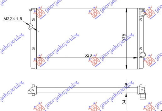 Hladnjak motora 1.9 TD (630x380) (NRF)