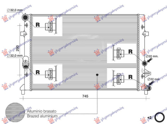 Hladnjak motora 1.2 TSI benzin (625x452x34) (NRF)