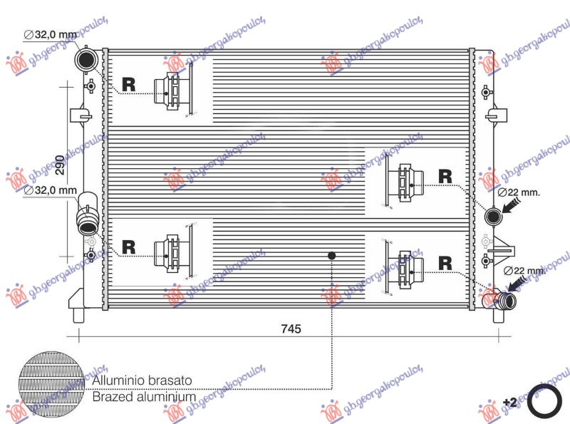 Hladnjak motora 1.2 TSI benzin (625x452x34) (NRF)