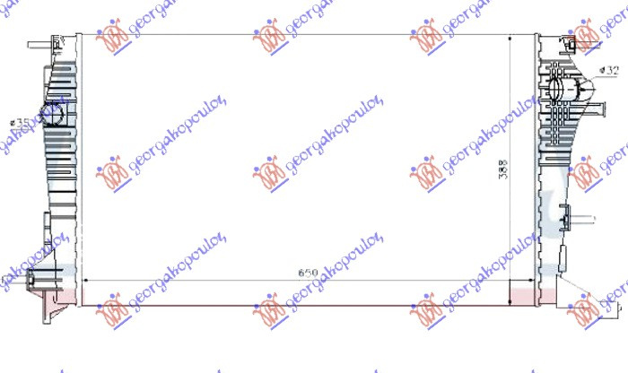 Hladnjak motora 2.0 TCe benzin - 1.9-2.0 dCi dizel (650x390x26) (NRF)