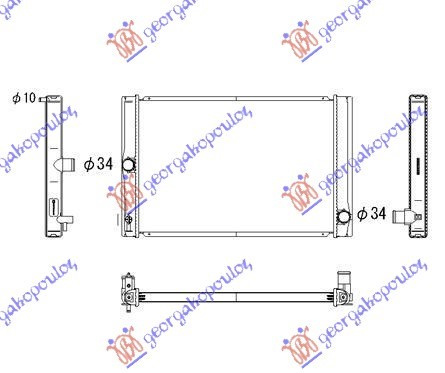 Hladnjak motora 1.4 D4D dizel (550x370) (NRF)