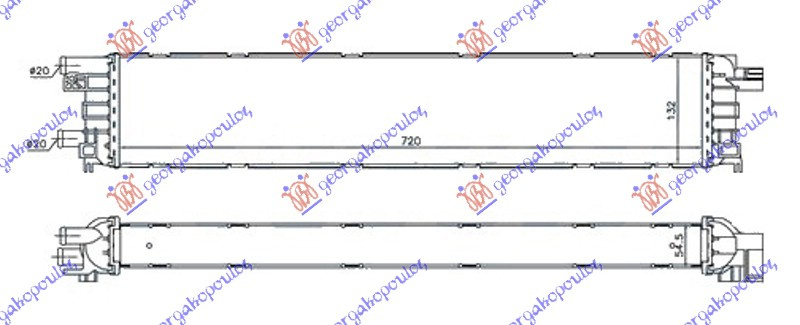 Dodatni hladnjak motora 3.0 TFSI/S4 benzin - 2.0 TDI dizel (720x132x55) (NRF)