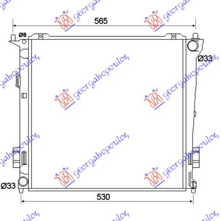 Hladnjak motora 1.6 CRDi dizel. ručni (450x440x16) (NRF)