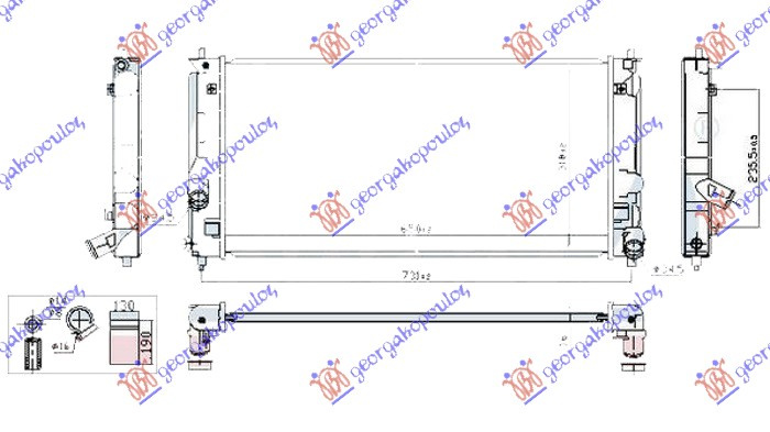 Hladnjak motora 1.8 VVTi benzin (650x318) (NRF)