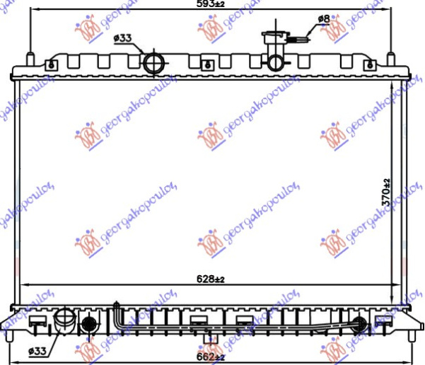 Hladnjak motora 1.4-1.6 benzin sa/bez klime (370x642) (NRF)
