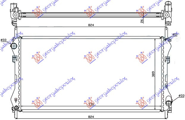 Hladnjak motora 2.0 TDI/TDCI dizel sa/bez klime (770x400) (NRF)