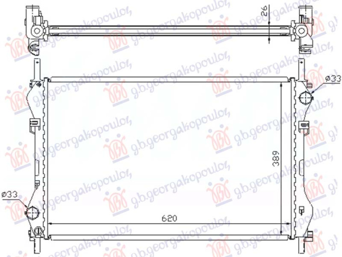 Hladnjak motora 2.4 dizel bez klime (620x400x26) (NRF)