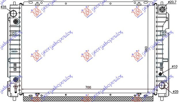 Hladnjak motora 2.0-2.3 benzin. ručni/automatski (700x460) (NRF)