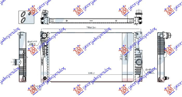 Hladnjak motora 2.0 benzin sa/bez klime. automatski (600x343) (NRF)