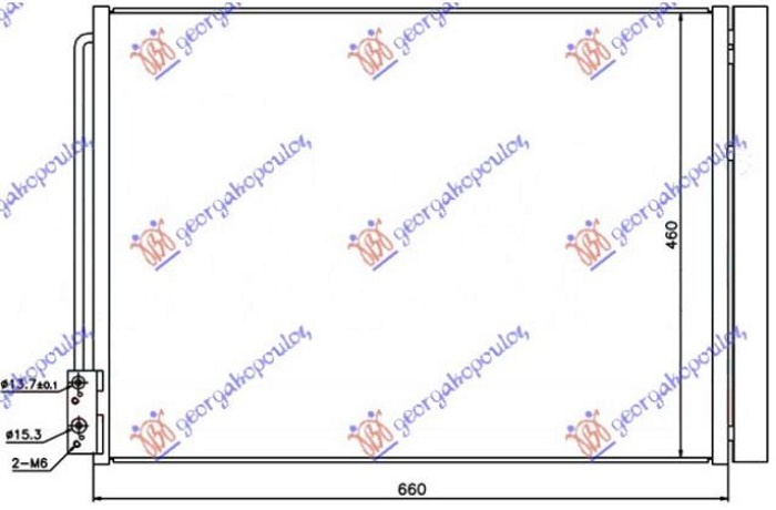 Hladnjak klime benzin/dizel (625x470x16) BEHR tip (&GT/F07) (KOYO)