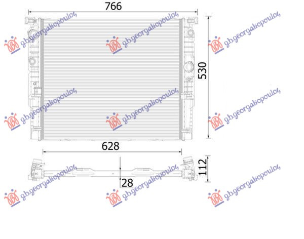 Hladnjak motora 2.0 hibrid/benzin - 4.4-6.6 benzin (628x530x26) (NRF)