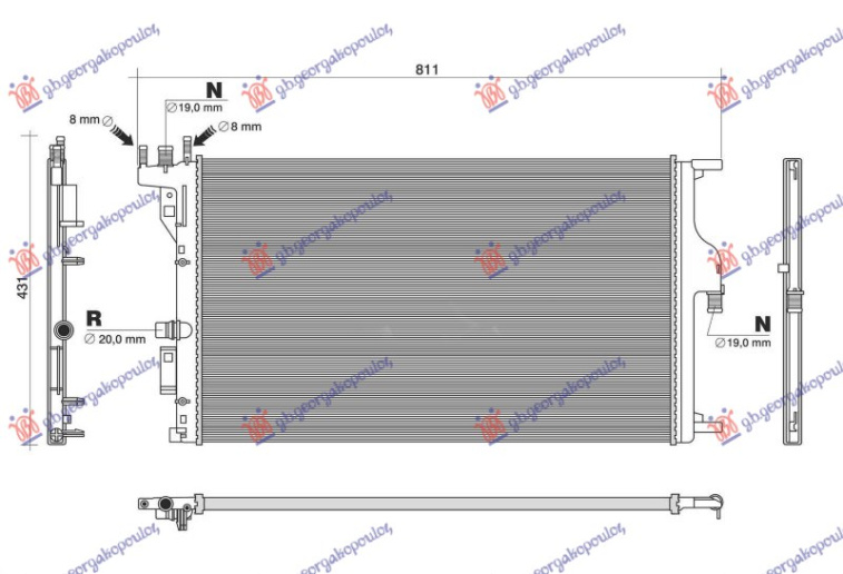 Dodatni hladnjak motora 1.5 dizel (650x395) (NRF)