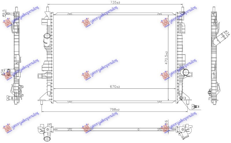 Hladnjak motora 1.0 EcoBoost benzin - 1.5 EcoBlue dizel (672x488) (NRF)