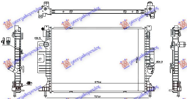 Hladnjak motora 2.0 EcoBoost benzin - 2.0 TDCI dizel. ručni (670x448) (NRF)