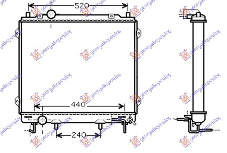 Hladnjak motora 2.9 CRDi. automatski (510x570x26) (NRF)