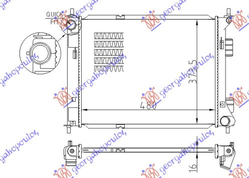 Hladnjak motora 1.4-1.6 CRDi sa/bez klime. ručni (480x373) (NRF)